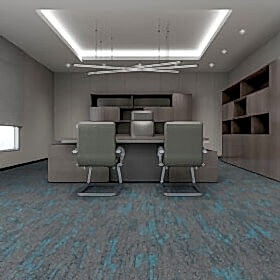 Gri desenli karo halı mavi geçişleri olan lüks görünümlü bir modeldir.