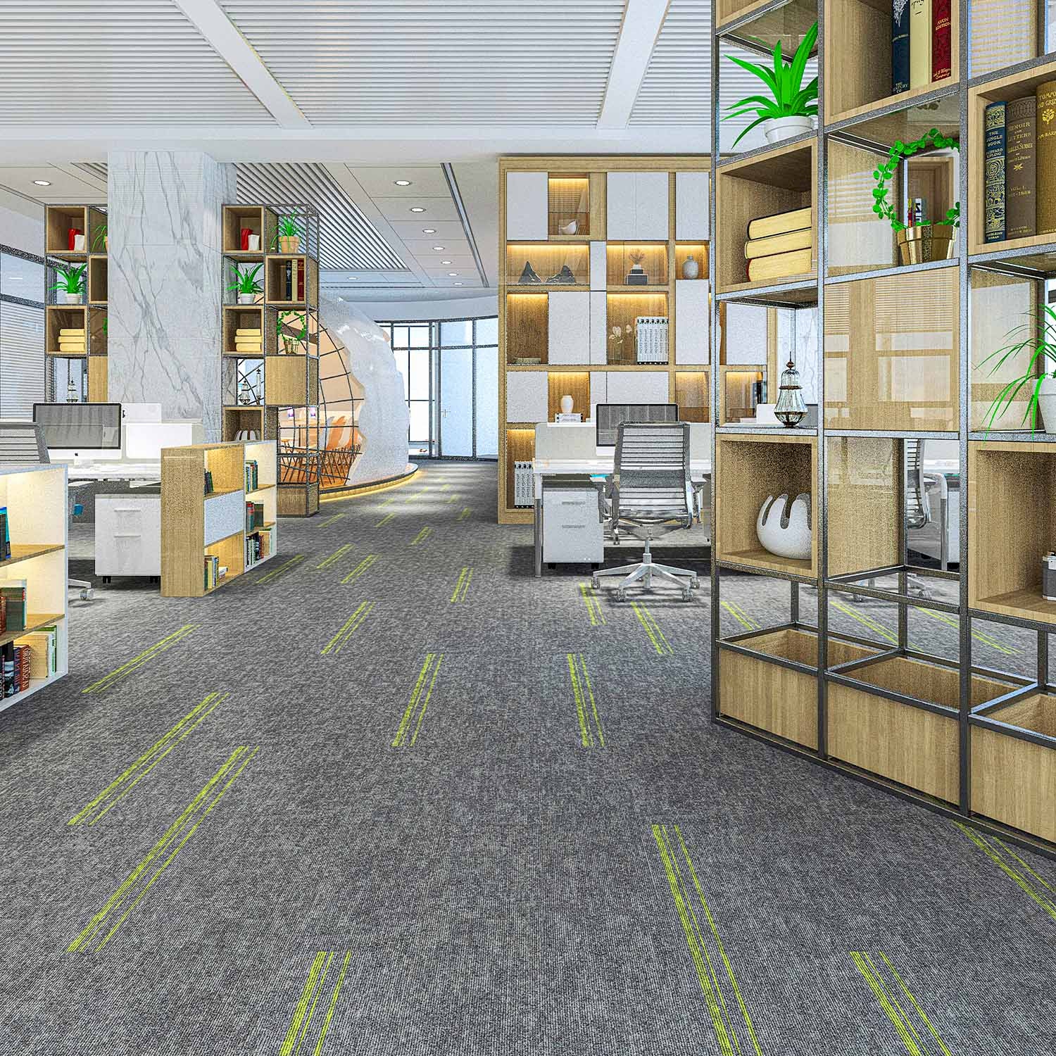 Matisse 2103 karo halısı, büyük mekanlar için uygundur.